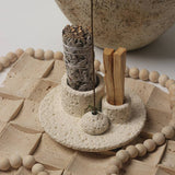 Nordic 4-in-1 Candle Holder,Sage,Incense & Palo Santo Burner