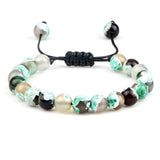 8mm Tiger Eye Stone Beads Bracelet Adjustable Braided Rope