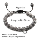 8mm Tiger Eye Stone Beads Bracelet Adjustable Braided Rope