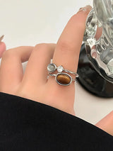 Tiger's Eye energy protection minimalist ring