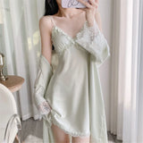 Luxury Silk Robe Set Long Sleeve Robe Comfortable Loose