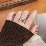 Double layered Retro Luxury Tail Ring For Women's Trendy Jewelry