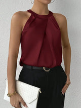 Summer High End Satin Tank Shirt
