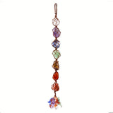 Handmade Healing Crystal Window Car Charm 7 Chakras Home Decoration Accessories Chakra Balancing Reiki Yoga Meditation Car Decor