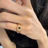 Vintage tiger eye stone rings for women classic charm