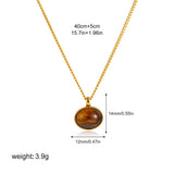 New 18K Gold Plated Chic Tiger Eye Stone Glass Necklace Anti Allergic Metal Aesthetic Crystal Goth Jewlery Party Gifts Wholesale
