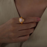 Vintage Stainless Steel Tiger Eye Stone Ring
