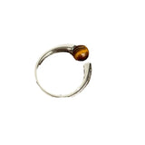 Women Minimalist Tiger's Eye Silver Ring