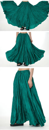 Elegant Drape Crumpled  Summer Elastic Waist