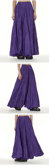 Elegant Drape Crumpled  Summer Elastic Waist