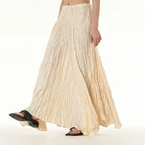 Elegant Drape Crumpled  Summer Elastic Waist