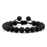 8mm Tiger Eye Stone Beads Bracelet Adjustable Braided Rope