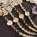 Gold-Hued Women's Watch Featuring Tiger's Eye