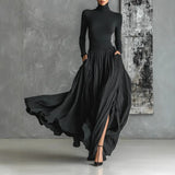 Elegant Long Skirt Sets Women Autumn Winter Long Sleeve Slim T-shirt Tops And Maxi Skirts Dress Two Piece Set