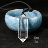 Natural Crystal Quartz Necklace Double Point Pendant Stone Collar Woman Man Healing Meditation Chain Handmade Craft