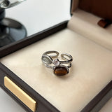 Tiger's Eye energy protection minimalist ring