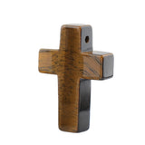 Yellow Tiger Eye 22x30mm Cross Shaped Gemstone Pendant