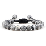 8mm Tiger Eye Stone Beads Bracelet Adjustable Braided Rope