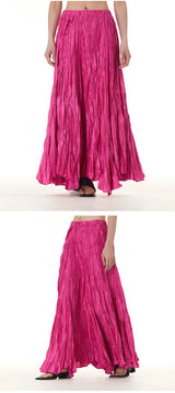 Elegant Drape Crumpled  Summer Elastic Waist