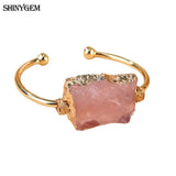 Jewelry Healing Purple Pink Crystal Hand Winding Irregular Natural Amethyst Strawberry Rose Quartz Women Bracelet