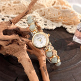 Gold-Hued Women's Watch Featuring Tiger's Eye