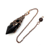 Natural 12 Faceted Healing Crystal Reiki Divination Dowsing Rose Pink Quartz Stone Pendulum Pendant Chain Necklace Jewelry