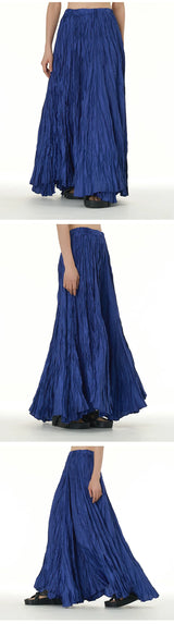 Elegant Drape Crumpled  Summer Elastic Waist