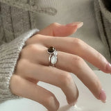 Sterling Silver Tiger's Eye Zircon Ring For Women