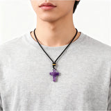 Yellow Tiger Eye 22x30mm Cross Shaped Gemstone Pendant