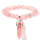 Natural Tiger Eye Stone Bracelet Hexagonal Column Pendant Bracelet Men Agates Crystal Charm Bracelets Women Reiki Yoga Jewelry