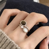 Sterling Silver Tiger's Eye Zircon Ring For Women