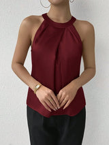 Summer High End Satin Tank Shirt