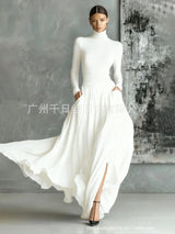 Elegant Long Skirt Sets Women Autumn Winter Long Sleeve Slim T-shirt Tops And Maxi Skirts Dress Two Piece Set