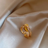 Double layered Retro Luxury Tail Ring For Women's Trendy Jewelry