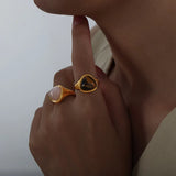 Vintage Stainless Steel Tiger Eye Stone Ring