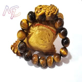 Natural Tiger Eye Pixiu Bracelet Exquisite Jade Beads Bangle Real Tourmaline