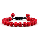 8mm Tiger Eye Stone Beads Bracelet Adjustable Braided Rope