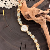 Gold-Hued Women's Watch Featuring Tiger's Eye