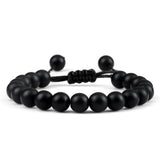 8mm Tiger Eye Stone Beads Bracelet Adjustable Braided Rope