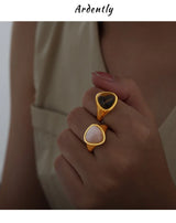 Vintage Stainless Steel Tiger Eye Stone Ring