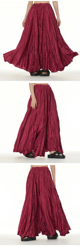 Elegant Drape Crumpled  Summer Elastic Waist