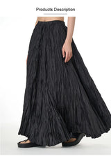 Elegant Drape Crumpled  Summer Elastic Waist