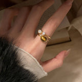 Sterling Silver Tiger's Eye Zircon Ring For Women