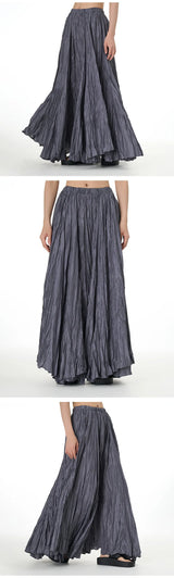 Elegant Drape Crumpled  Summer Elastic Waist