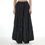 Elegant Drape Crumpled  Summer Elastic Waist