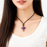 Yellow Tiger Eye 22x30mm Cross Shaped Gemstone Pendant