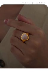 Vintage Stainless Steel Tiger Eye Stone Ring