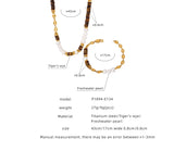 Tiger Eye Stone Splice Freshwater Pearl Beaded Chain Necklace