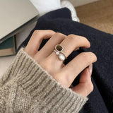 Sterling Silver Tiger's Eye Zircon Ring For Women