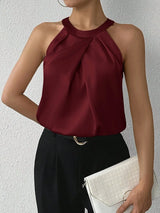 Summer High End Satin Tank Shirt